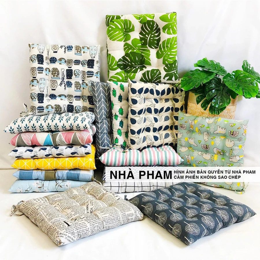 Đệm Vuông Ngồi Bệt Hoạ Tiết Retro (40cm,45cm,50cm)